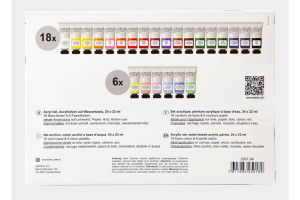 I AM CREA Acryl Set 24x22ml 2001.94 Basic & Pastel