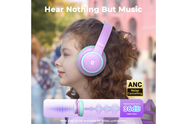 ICLEVER Active Noise Cancel Headphones C17-2083N BTH26, BT, 60h, purple-green