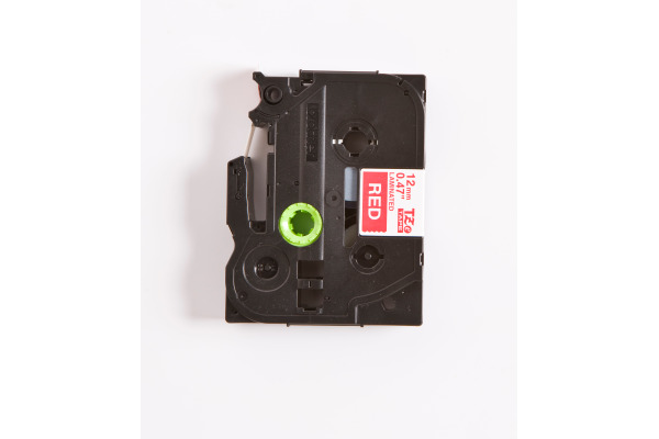 PTOUCH Band, laminiert weiss/rot TZe-435 PT-1280VP 12 mm