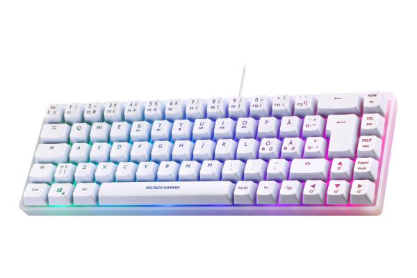 DELTACO TKL Gaming Keyboard membrane GAM-158-W RGB CH-Layout, White