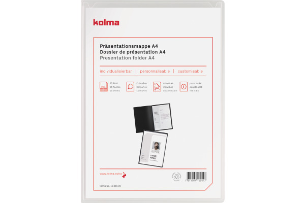 KOLMA Klemmhefter Tender A4 10.019.00 transp.,2-teilig,Klemmsch.