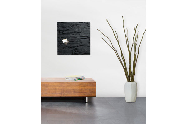 SIGEL Magnettafel Glas GL169 Design Schiefer 480x480x15mm