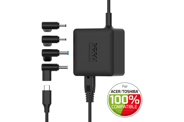 PORT PowerSupply 65W-ACER,TOSHIBA 904065ACT GaN, Black