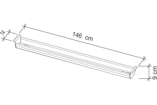 APOLLO Kabelwanne 146cm VKC18/W weiss, für 180-200 cm Tisch