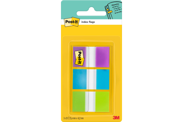 POST-IT Dispenser Index 24x43.1mm 680-PBGEU lila,blau,grün 3x20 Stück