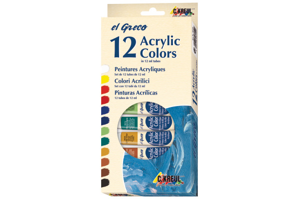 KREUL Acrylfarben Set 28250 12 Tuben à 12ml