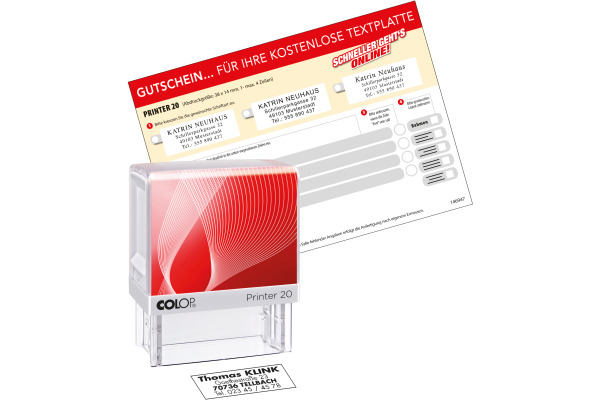 COLOP Mehrtextstempel 20 4 Zeilen 14x38mm