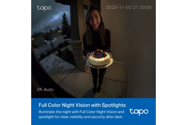 TP-LINK Video Doorbell Camera TAPO D210 2K, 6400mAh Battery