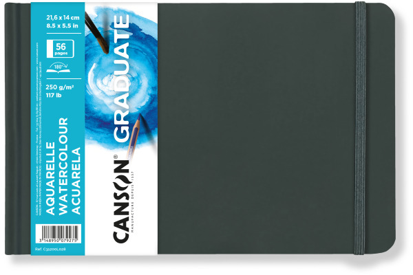 CANSON Aquarellbuch Graduate A5 quer 31200L028 blanko, 250g 28 Blatt