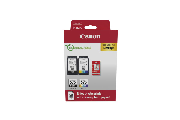 CANON Photo Value Pack BKCMY PGCL575/6 PIXMA TR4750i GP-501 50Bl.
