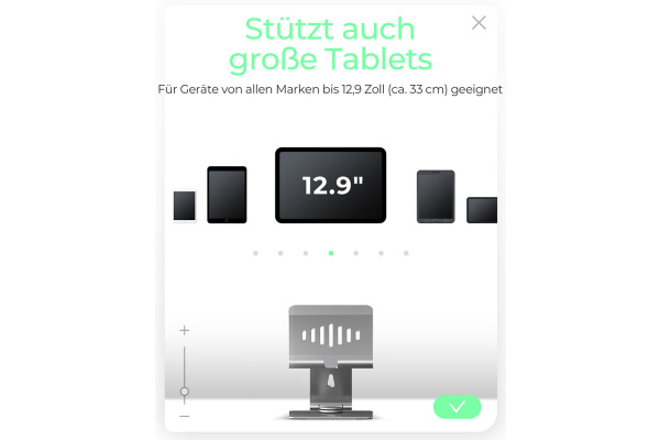 ICY BOX Rotatable and adjustable IB-TH200R tablet stand silver