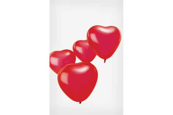 RICO DESI Luftballons 30cm 81001.00. Herz, rot 12 Stück