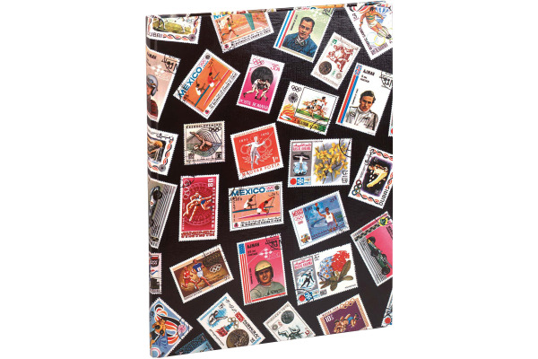 EXACOMPTA Briefmarkenalbum 22.5x30.5cm 25130E Schwarz 16 Seiten