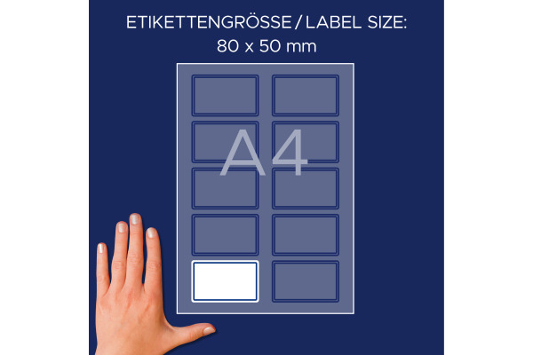 AVERY ZW. Namensetiketten L4787-20 weiss/blau 80x50mm 200 Stück