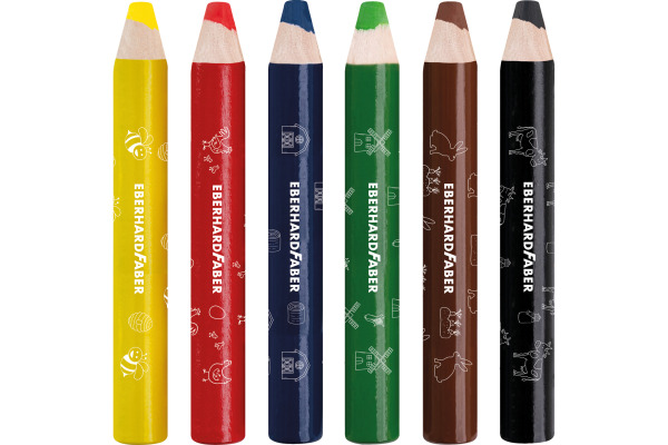 EBERHARD Farbstift Jumbo MiniMaxi 3in1 518905 6 Farben