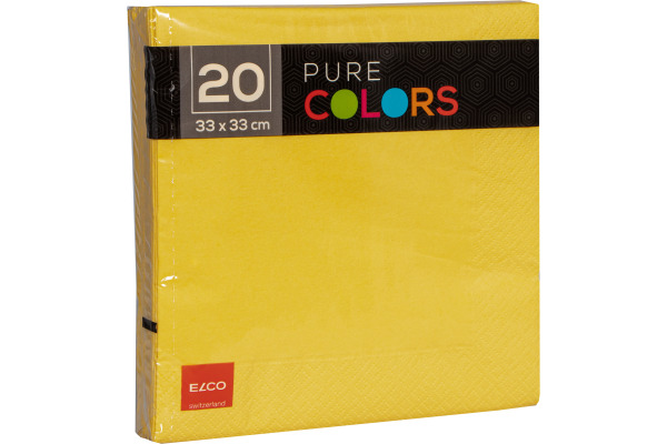 ELCO Serviette Zelltuch 33x33cm PC334120 3-lagig, gelb 20Stk.