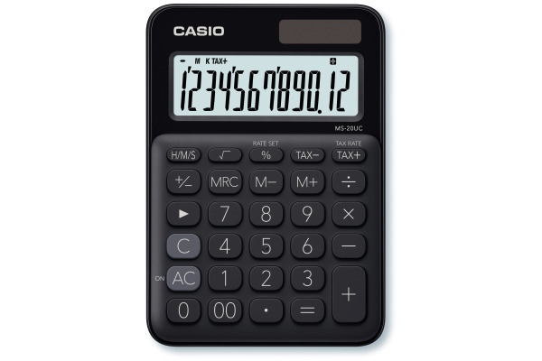 CASIO Mini Taschenrechner MS20UCBK 12-stellig schwarz
