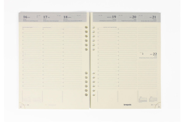 BREPOLS Agenda Brefax 7 open-ring 2027 26.3.0113 1W/2S Ersatzkalender A5