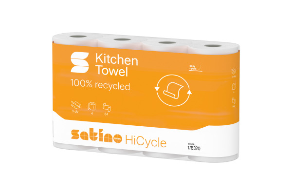 SATINO Haushaltsrollen Satino 178320 3-lagig, 4 Rollen 51 Blatt