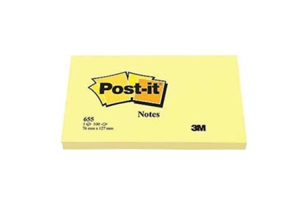 POST-IT Block 76x127mm 655-6 gelb/100 Blatt