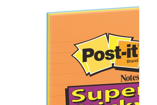 POST-IT Block Super Sticky 101x152mm 46453SSBO 3 farbig liniert 3x45 Blatt
