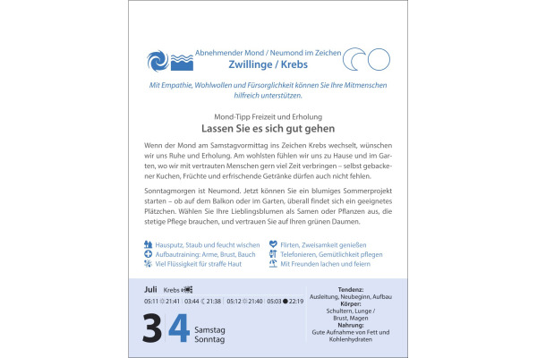 HARENBERG Abreisskalender 2027 289930027 Leben mit Mond DE 12.5x16cm