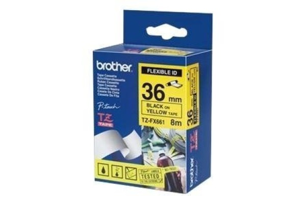 PTOUCH Flexitape lamin. schwarz/gelb TZe-FX661 zu PT-550 36 mm