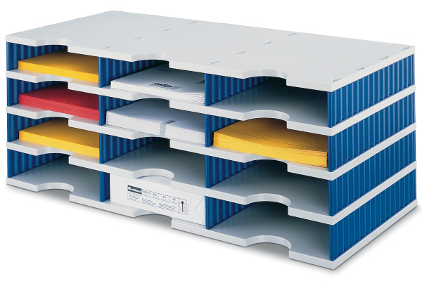 STYRO Ablagesystem styrodoc trio 268-03041 grau/blau 12 Fächer