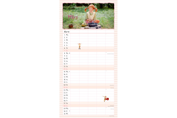 DUMONT Familienplaner 2027 261521 Pippi Langstrumpf 22x45cm