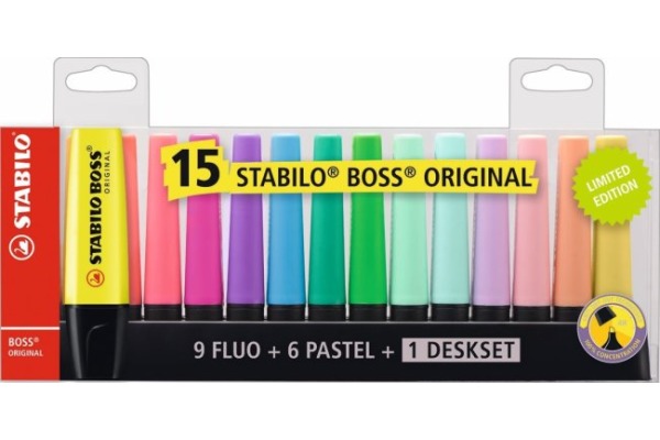 STABILO BOSS Original 2-5mm 7015-01-5 Tischset 15 Stück