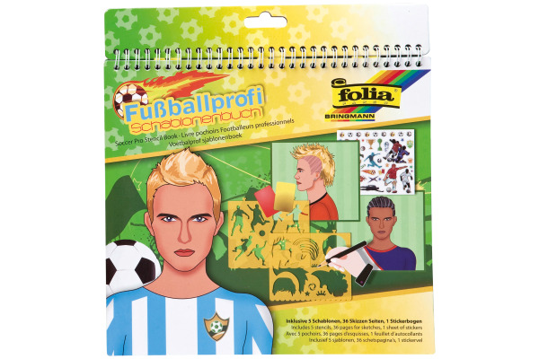 FOLIA Schablonenbuch Fussballprofi 41205 gross, 5 Stück, 36 Seiten