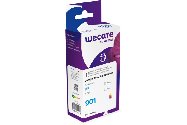 WECARE Tinte 901 rebuilt color CC656AE zu HP OfficeJet J4580 18ml