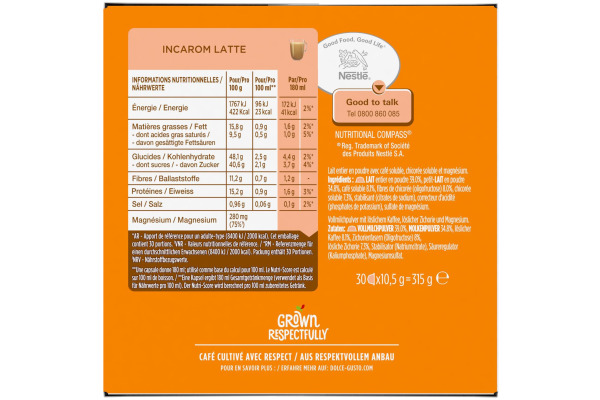 NESCAFÉ Kaffeekapseln Dolce Gusto 12534112 Incarom Latte 30 Stück