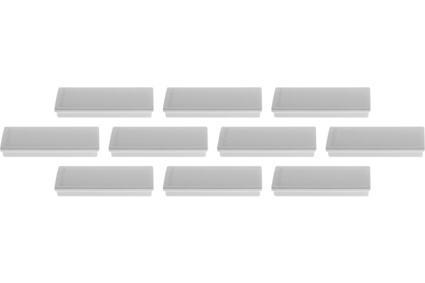 MAGNETOP. Rechteck-Magnethalter 1665101 grau 10 Stk.