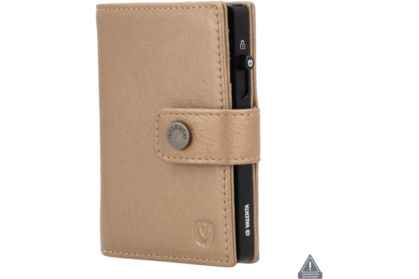 VALENTA Card Wallet Leather 588904 Luxe Metallic Sand