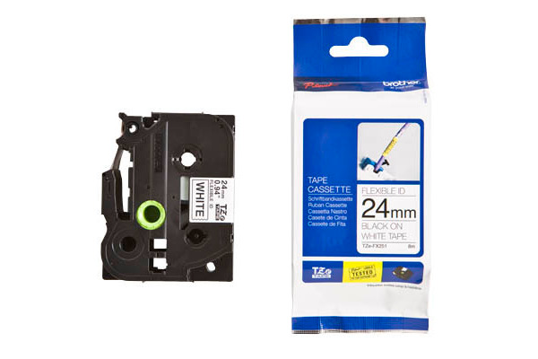 PTOUCH Flexitape lamin. schwarz/weiss TZe-FX251 zu PT-550 24 mm
