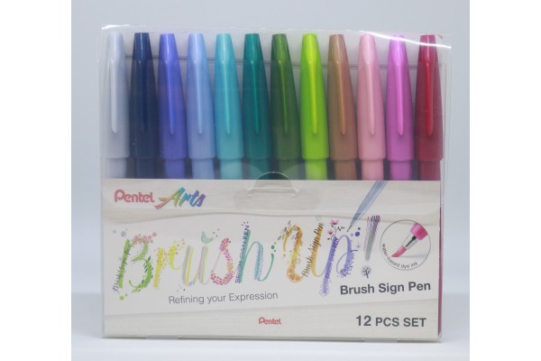 PENTEL Brush Sign Pen SES15C-1 12 Farben, Etui