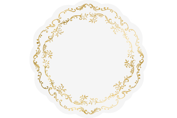PARTYDECO Tischsets 35.5cm PPT11-008 weiss/gold 6 Stück