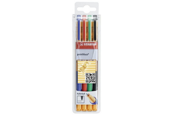 STABILO pointVisco Gelschreiber 0.5mm 1099/4 4 Farben ass.