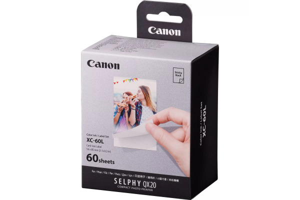 CANON Farbtinte/Kleberset 54x85mm XC-60L Selphy QX20 60 Blatt