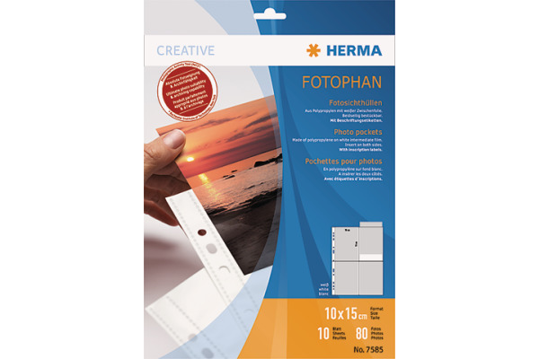 HERMA Zeigetaschen Fotophan A4 7585 für Fotos 10x15cm 10 Stück