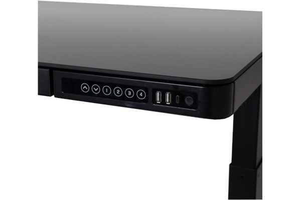 CONTINI Bürotisch ET118 120x60cm 102197 schwarz, Glas