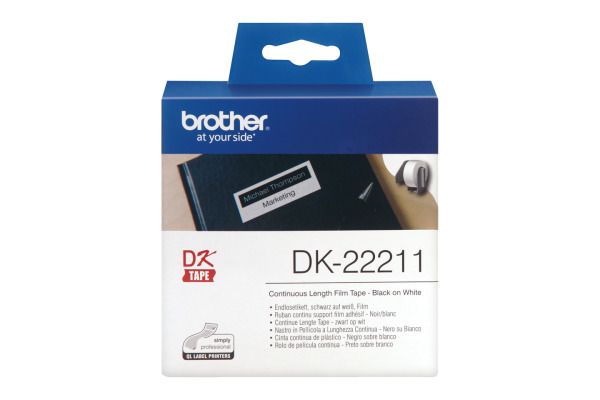 PTOUCH Endlos-Etiketten 29mmx15.24m DK-22211 QL-500/550 Film weiss Rolle
