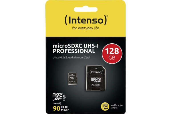INTENSO Micro SDXC Card PRO 128GB 3433491 with adapter, UHS-I