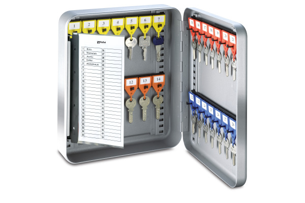 RIEFFEL Schlüsselkasten KyStor grau A15612 24,2x30x8cm 28 Haken