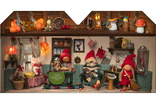 ARS EDITI Adventskalender 20.5x20x1.3cm 135859 Advent im Wichtelhaus