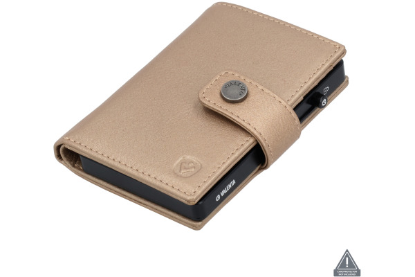 VALENTA Card Wallet Leather 588904 Luxe Metallic Sand