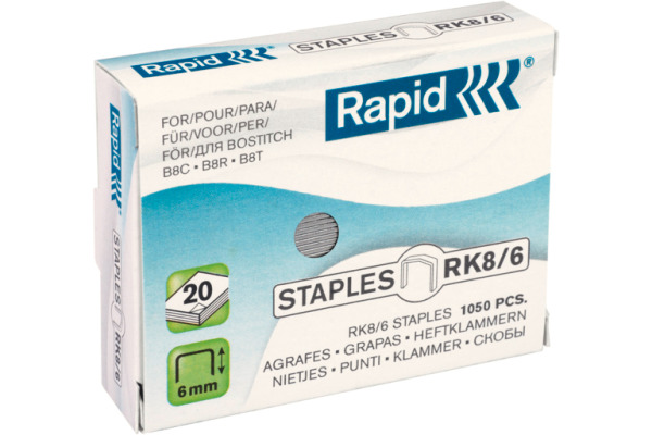 RAPID Heftklammern RK8/6 24873600 verzinkt 1050 Stück