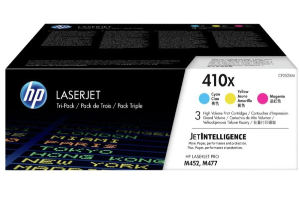 HP Toner Tri-Pack 410X CMY CF252XM CLJ Pro M452 5000 S.