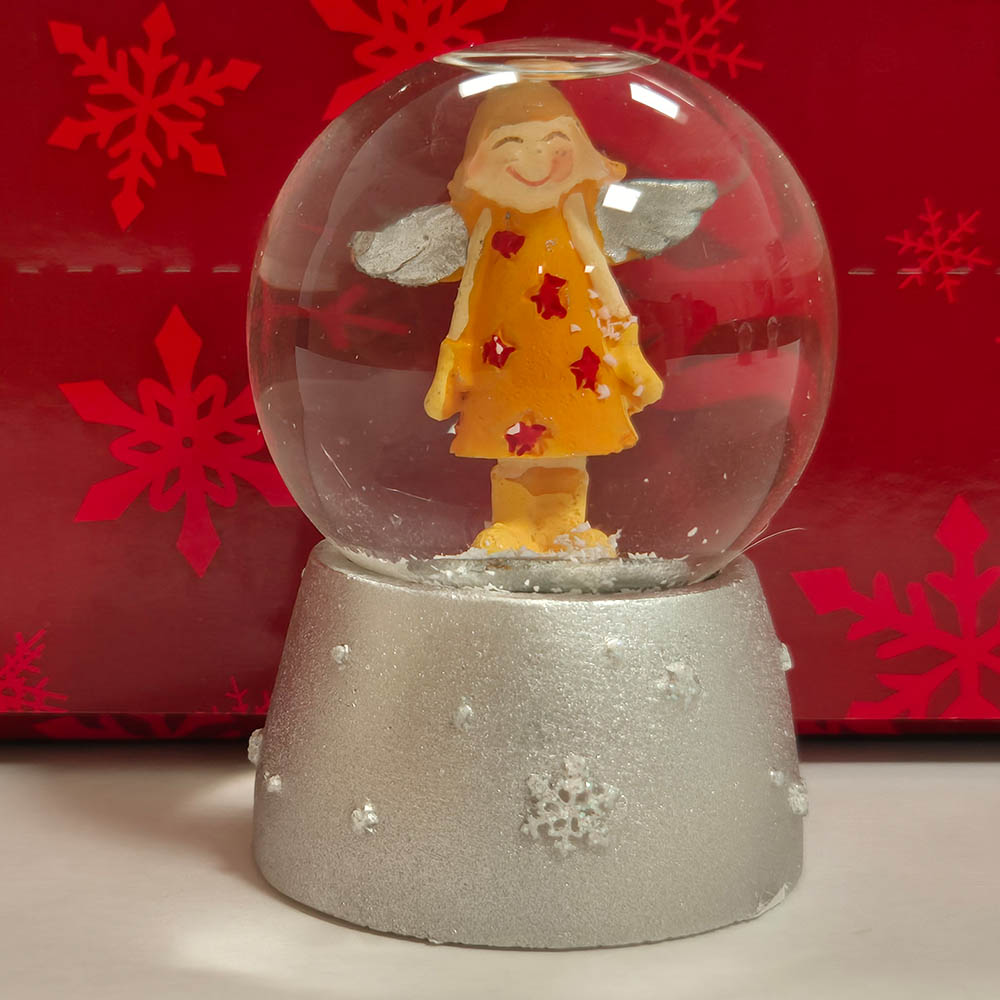 12 x Roost Schneekugel Engel 10019124 bunt, ass. 4x6x4cm